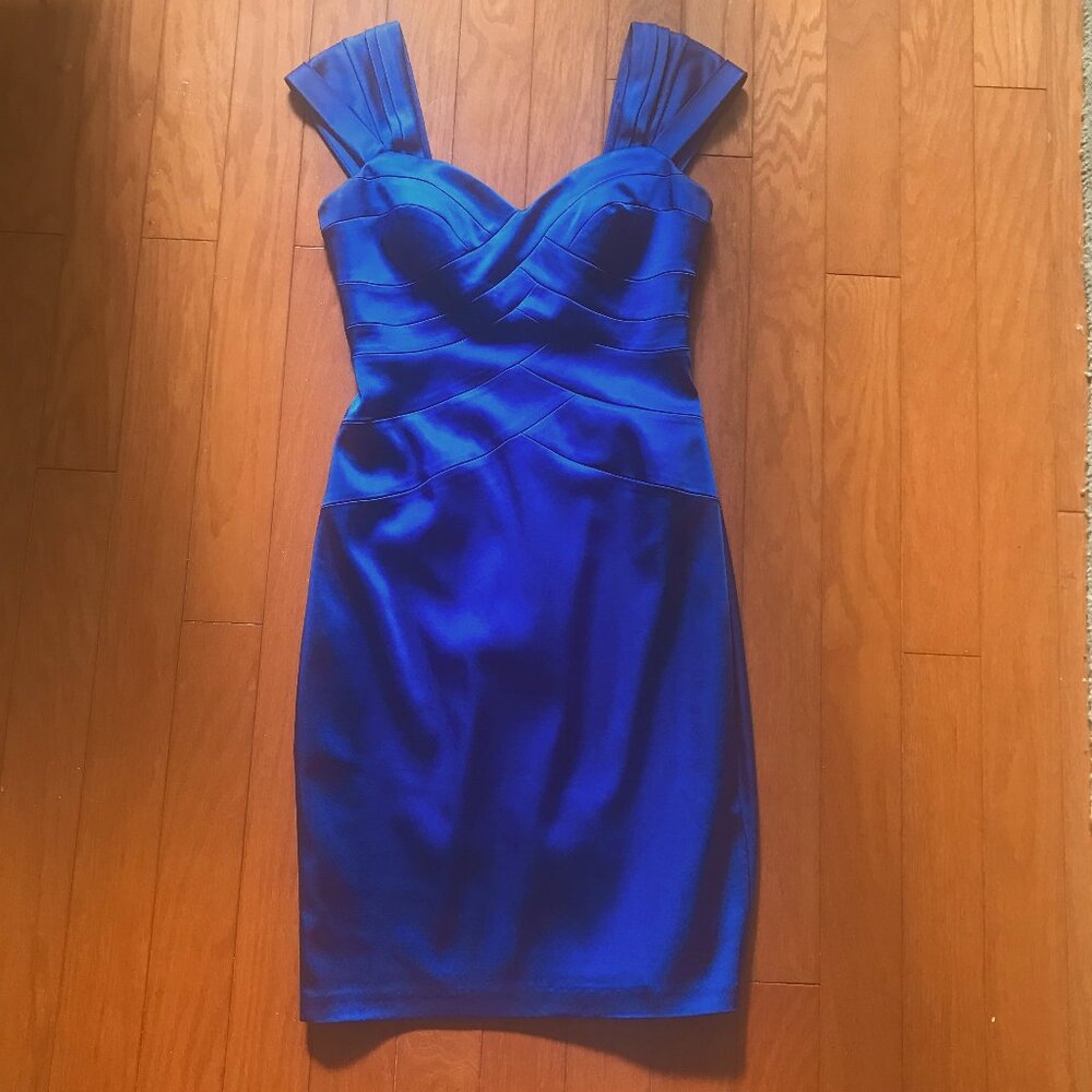 JAX: ROYAL BLUE SATEEN SLEEVELESS SPECIAL OCCASION DRESS SIZE 4